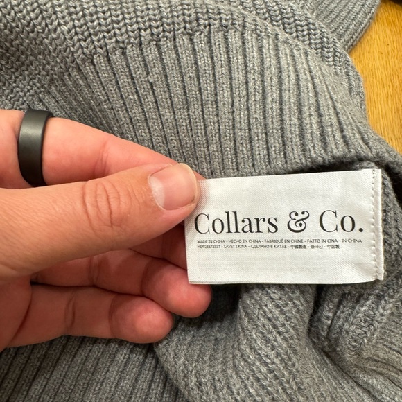 Collars & Co - Charcoal Grey Button-Up Turtleneck Sweater - NWT, Size Large - Picture 6 of 7